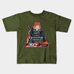 I want a N7 Armor (Femshep) Kids T-Shirt